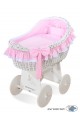 Culla neonato vimini Carine - Rosa-bianco