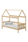 Letto singolo bambino in legno di pino massello Casetta 180x80 cm