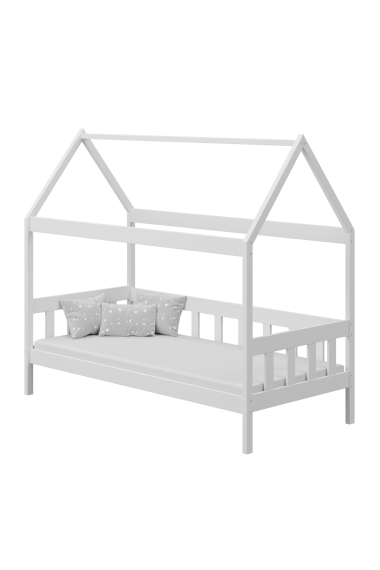 Letto singolo bambino in legno di pino massello Casetta 190x90 cm