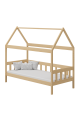 Letto singolo bambino in legno di pino massello Casetta 200x90 cm