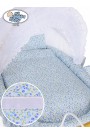 Culla vimini neonato Vintage Retro - Bianco-Blu