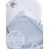 Culla vimini neonato Vintage Retro - Bianco-Blu