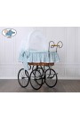 Culla vimini neonato Vintage Retro - Bianco-Blu