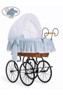 Culla vimini neonato Vintage Retro - Bianco-Blu