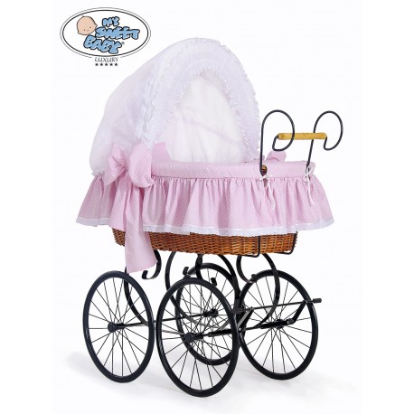 Culla vimini neonato Vintage Retro - Rosa