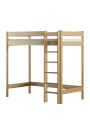 Letto a soppalco in legno di pino massello