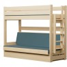 Letto a castello in legno massello Carlos con materassi e cassetto 180x80 cm