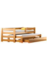 Letto scorrevole estraibile in legno massello Pablo 160x80 cm