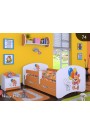 Lettino singolo Happy Arancione Collezione con cassetto e materasso 140x70 cm