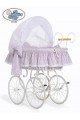 Culla vimini neonato Vintage Retro - Bianco-Rosa