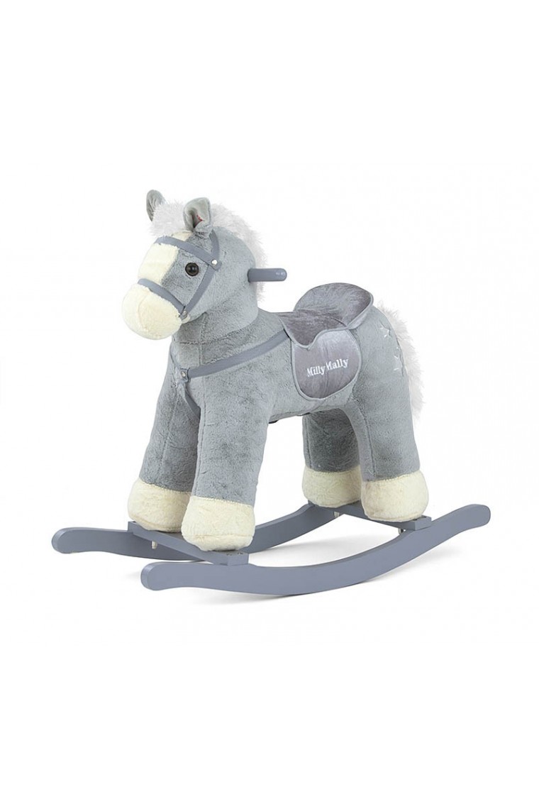 Geuther Cavallo A Dondolo HALLA In Legno: Per Bambini Da 1 A 3 Anni, Con Anello Di Protezione E Poggiapiedi, Grigio, Carico Max 25 Kg